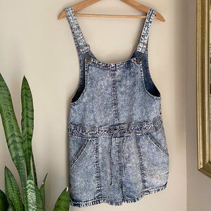 Faux Denim Overall shorts